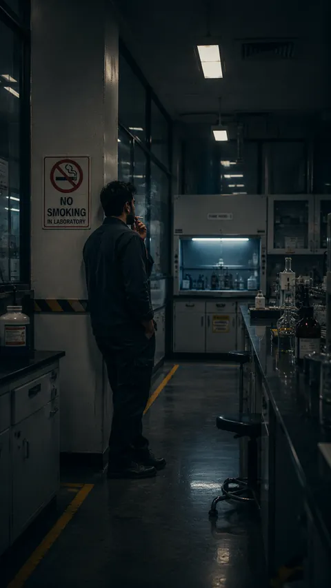 AI detecting a worker smoking near flammable materials in a restricted industrial zone